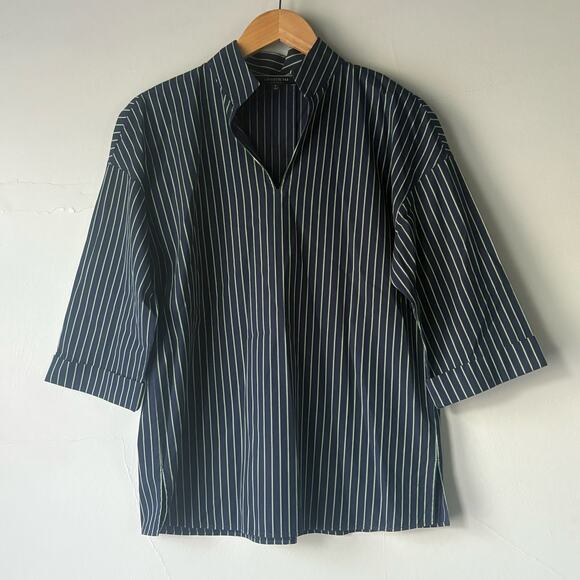 Lafayette 148 New York Plus Hawkins Striped Pullover Blouse Size Small - Picture 4 of 8